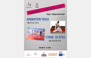 Animation Taiso et Stage Ju Jitsu, dimanche 5 octobre