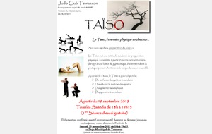 Le Taïso reprend aussi... Samedi 19 septembre à 18h00